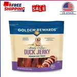 Golden Rewards Duck Flavor Premium Dry Jerky Treats For All Dogs, 64 Oz. Fixed Price $33.44.