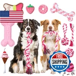 Vinsot 12-PACK Large Dog Toys Aggressive Chewers Teething Rope Squeaky Bone. Fixed Price $48.10.