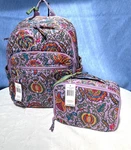 Vera Bradley Bancroft Backpack + Pack-flat Lunch Bag Set In Marrakesh Cotton. Fixed Price $112.95.