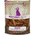 Loving Pets Natural Value Duck Sausages Soft Jerky Dog Treats. Fixed Price $21.99.