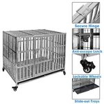 48" Heavy Duty Dog Kennel Pet Stainless Steel Crate Cage Stackable. Fixed Price $225.95.