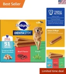 Pedigree Dentastix Large Dog Treats Beef & Fresh, 2.73 Lb. Variety. Fixed Price $34.28.