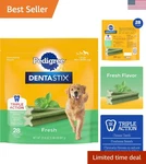 Fresh Mint Flavor Pedigree Dentastix Large Breed - 28 Treats For Dental Health. Fixed Price $25.99.