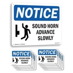 Sound Horn Advance Slowly Osha Notice Sign Metal Plastic Decal - 5 10 Pack. Fixed Price $132.99.