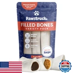 Pawstruck Large 5-6 Filled Dog Bones Variety Pack Peanut Butter Cheese Bacon. Fixed Price $36.99.