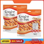 2 Pack Good 'n' Fun Triple Flavor Twists, Rawhide Chews For All Dogs, 70 Count. Fixed Price $34.30.