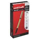 60053 Uni-ball Deluxe Roller Pen, Fine Point, Blue Ink, Box Of 12. Fixed Price $32.27.