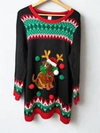 Pug Dog Plus 1X Holiday Time Oversized Ugly Christmas Sweater. Fixed Price $14.00.
