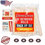 10" Dog Rawhide Rolls 50PK Large Dental Chews All-natural Usa Beefhide. Fixed Price $127.53.