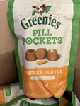 Six 7.9 Oz Bags Greenies Soft Capsule Pill Pocket Chicken Flavor Dog Treats. Fixed Price $26.00.