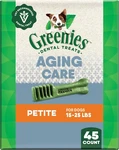 Greenies Aging Care Dental Treats 45 Ct - Bb 04/26/26 New/damaged Box. Fixed Price $30.58.