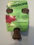 Benebone Wishbone Dog Chew Toy Medium Durable Real Bacon Made In Usa. Fixed Price $13.50.