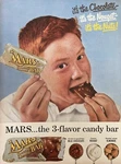 1956 Vintage Mars Candy Bar Print Ad, The 3 Flavor. Fixed Price $9.69.
