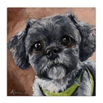 Stupell Industries Black Shih Tzu Dog Portrait Canvas Wall Art, Design By Lin.... Fixed Price $49.03.