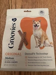 Groovies Dog Dental Chews Medium Sized 20CT. Fixed Price $12.99.