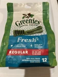 Greenies Dog Dental Treats Fresh Count Regular 12OZ Spearmint Flavor. Fixed Price $9.89.