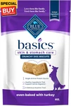 Basics Dog Biscuits, Skin & Stomach Care Crunchy Treats, Turkey Recipe, 6-OZ. Fixed Price $8.76.