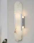 Modern Alabaster Elegance Wall Sconce Natural Marble Vanity Light 20 Inches New. Fixed Price $175.00.