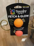 Spunky Pup Fetch & Durable Ball 2 Pack Small 1.75" Catch Glows Org Red. Fixed Price $11.99.