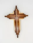 21 Lucky Dog Workshop Handmade Layered Exotic Natural Hardwood Cross Discont. Fixed Price $149.99.