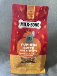 Milk-bone Halloween Pumpkin Spiced Flavor Crunchy Biscuits Dog Treats, Small 8OZ. Fixed Price $5.00.
