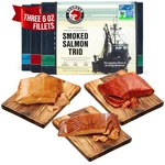 Smoked Salmon Fillets Gift Box Wild Alaska Sockeye Pink Coho 3X6OZ Ready Eat. Fixed Price $54.33.