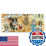 Stupell Industries Autumn Dog Park Animals Running Fall Leaves Design By Sherri. Fixed Price $53.10.