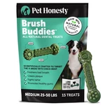 Pet Honesty Brush Buddies All Natural Dog Dental Treats Medium - 15 Count. Fixed Price $26.05.