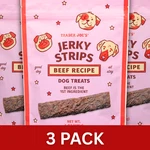 Trader Joe's Jerky Strips Dog Treats Beef Recipe 3 Pack. Fixed Price $38.50.