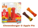 Nylabone Flavor Frenzy Cheeseburger & Apple Pie, 2 Ct Bones Small Dog Chew Toy. Fixed Price $5.99.