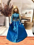 Barbie 1998 Fashion Avenue Evening Wear Blue And Gold Gown W/belt #18120. Fixed Price $30.99.