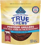 True Chews Premium Grillers Dog Treats W/ Natural Ingredients, Steak, 20-OZ Bag. Fixed Price $23.99.