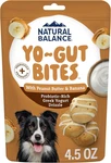 Yo-gut Bites Crunchy Dog Treats With Real Peanut Butter & Banana, Greek Yogurt. Fixed Price $16.99.