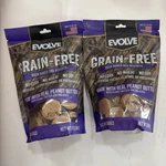 Evolve Grain-free Peanut Butter & Molasses Dog Biscuit Treats Bags Exp 9/21/25. Fixed Price $23.11.