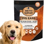Natural Pig Ear Dog Treats 15 Pack - Perfect For Aggressive Chewers. Fixed Price $25.78.