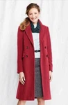 New Women's 4T Land's End Luxe Wool Double Breasted Full Length Red Coat. Fixed Price $79.99.