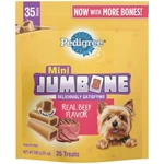 New Pedigree Mini Jumbone Real Beef Flavor Dental Treats For Dogs, 21 Oz Pouch. Fixed Price $13.47.