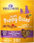 Wellness Soft Puppy Bites Dog Training Treats, Natural, Grain Free, Lamb - 3 Oz. Fixed Price $11.99.