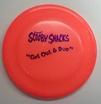 Scooby Snacks Orange Plastic Flying Disc Toy Snausages Dog Treat Advertising. Fixed Price $9.25.