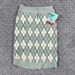 Merry Makings By Petco Sweater Large Dog 17-19 Argyle Green Cream Knit. Fixed Price $12.59.