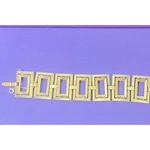 Vintage Trifari Chunky Bracelet Framed Panel Link 6.75"X 1.25" Brushed Gold Tone. Fixed Price $63.05.