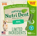 Nylabone Nutri Dental Mini Fresh Breath Chew Treats Dogs 5-10LB, 160 Ct. Fixed Price $49.99.