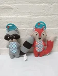 Pet Central Vintage Raccoon & Fox Mini Cutie Squeaky Dog Toy Nwt. Fixed Price $10.79.
