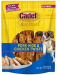 Cadet Gourmet Pork Hide And Chicken Twists -dog 22 Count. Fixed Price $24.81.
