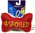 Vibrant Life Cozy Buddy #spoiled Red Plush Bone Fetch Chew Squeaky Dog Toy 5". Fixed Price $21.86.