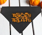 Halloween Dog Bandana Custom Trick For Treats Over The Collar Slide On Scarf. Fixed Price $13.49.