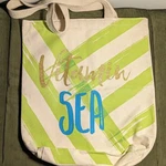Mud Pie Vitamin Sea Tote Canvas Beach Bag. Fixed Price $11.70.