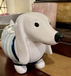 Dachshund Doggie Cookie Jar. Blue And White. Sooo Cute! B7. Fixed Price $52.00.