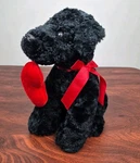 Russ Berrie Shadow Plush Dog Puppy Black Labrador Doodle 12" Posable Ears Heart. Fixed Price $18.00.