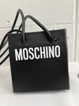 SS21 Moschino Couture Jeremy Scott Black Leather Mini Shopper Shoulder Bag Logo. Fixed Price $195.00.